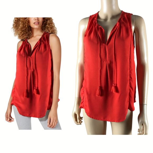 COLLECTIVE CONCEPTS Tassel Tie Sleeveless Wear to Work Top SMALL - Picture 1 of 8